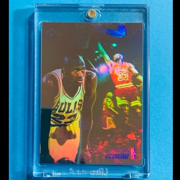 🏀🔥MICHAEL JORDAN 1991 UPPER DECK HOLOGRAM VINTAGE BASKET CARD - Picture 1 of 2